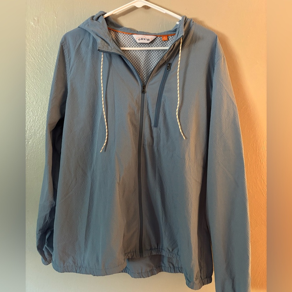 Orvis Blue Hooded Rain/ Wind Jacket